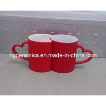 Taza roja del cambio del color del amor, taza del amante